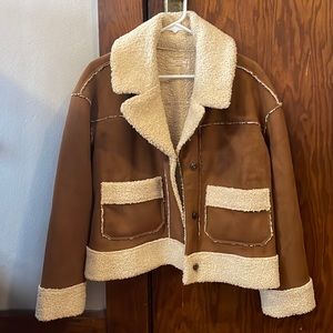 Quebec Sherpa Jacket - Medium / Tortoise Shell/Cream
